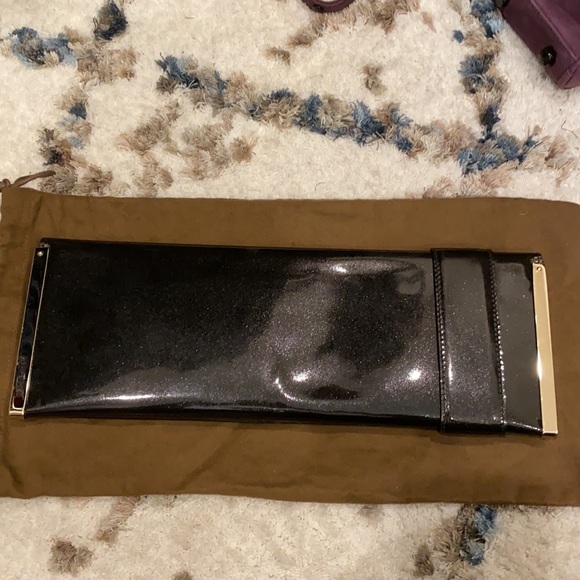 Black patent sparkle leather Gucci clutch - Picture 7 of 7